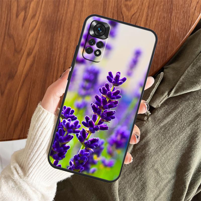 Lavender Purple Flowers Case For Xiaomi Redmi Note 14 13 12 11 10 9 15 Pro Plus Redmi 15 15C 13 10C 12C 13C 14C Cover