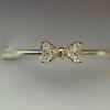 14K Gold-Plated S925 Sterling Silver Zircon Bow Knot Pinky Ring for Women