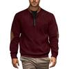 Men's Solid Color Corduroy Half-Zip Sweatshirt Men's Sports Large Size Casual Pullover Sweatshirt