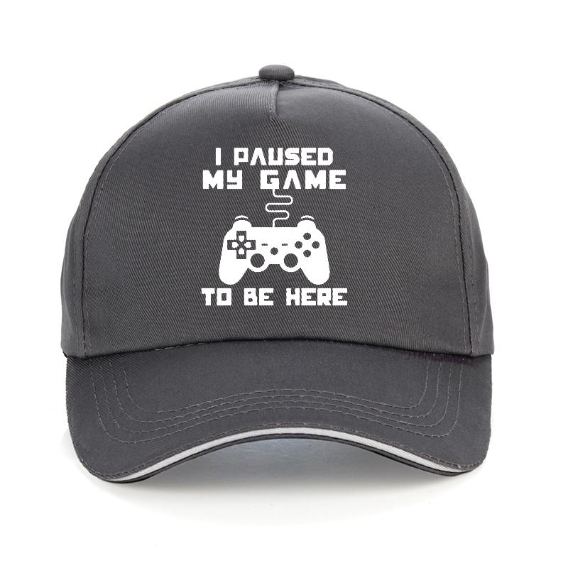 Gamer Baseball Cap Men I Paused My Game To Be Here Tops Interesting Play Computer Hat High Quality Snapback Hats Bone