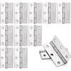 10-Pack Stainless Steel Foldable Hinges – 44x32x1mm, Silver, 6-Hole Mounting For Doors, Windows, Cabinets, DIY Furniture – Screws Not Included