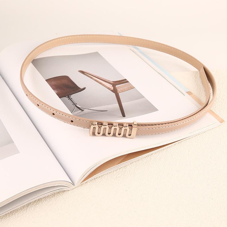 Trendy New Korean Style Alloy Buckle Women s Belt Jeans Retro Slim Waist Belt абрикосовый