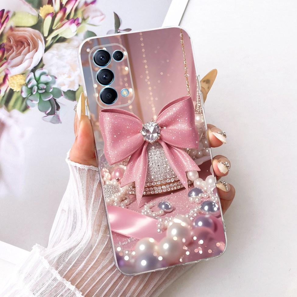 Transparent Cover For Oppo Reno5 5G Case CPH2145 Cute Cat Fashion Butterfly Funny Painted Casing PEGM00 PEGT00