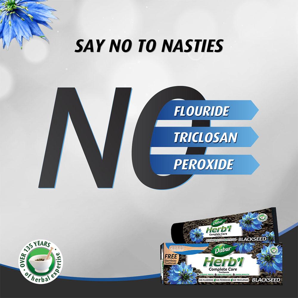 Herbal Blackseed Toothpaste + FREE Toothbrush Dabur HERB'l