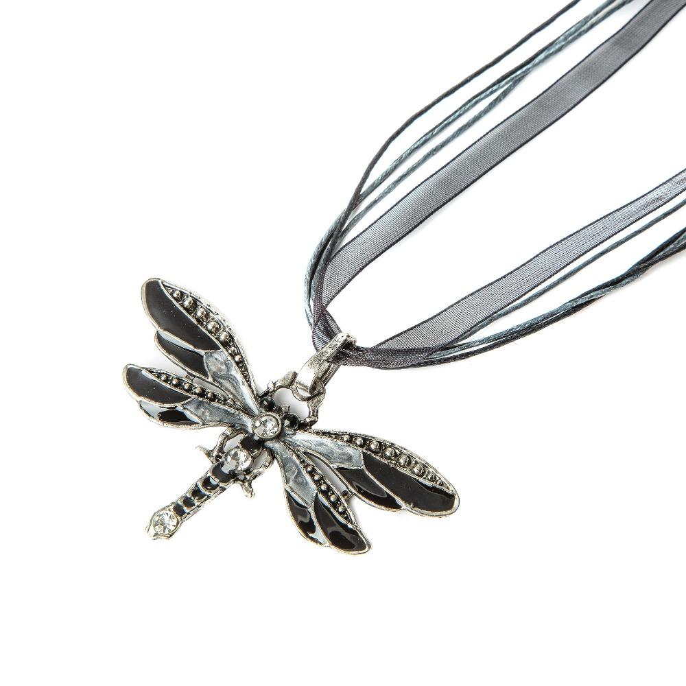 SUMENG New Fashion 2026 Crystal Dragonfly Ribbon Pendant Necklace for Women Girls Jewelry Holiday Gifts