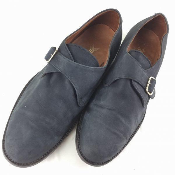 80s-90s Vintage YANKO Monk Strap Shoes Navy size 8.5EE 26.5 Men's(USED)