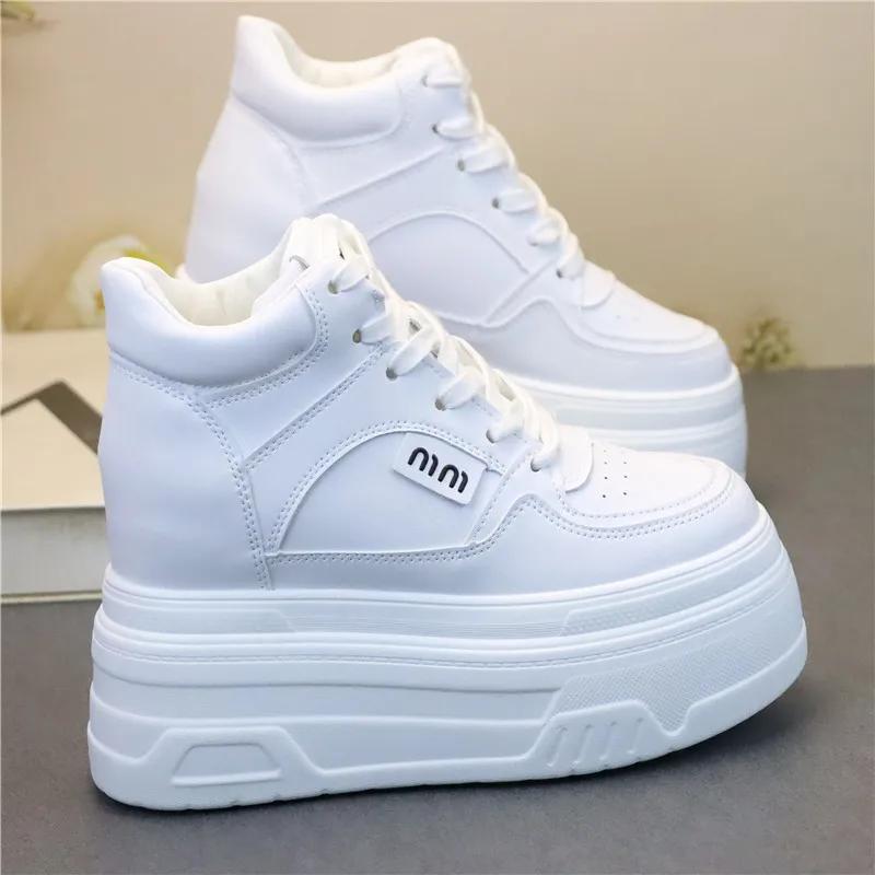 Fashion 12CM Genuine Leather Women Breathable Platform Hidden Heels Shoes Genuine Leather Chimney Fashion Spring ZIP Ankle Booties