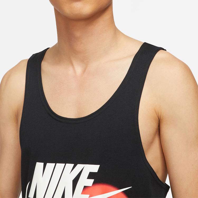 Nike Vintage Print Basketball Tank Top Men Tops Black DA0936-010