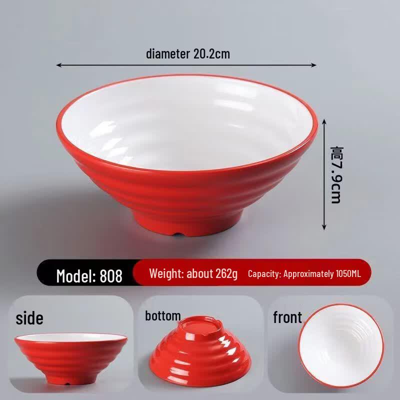 BoZhen JiangChu A5 Melamine Threaded Noodle Bowl, 8-inch