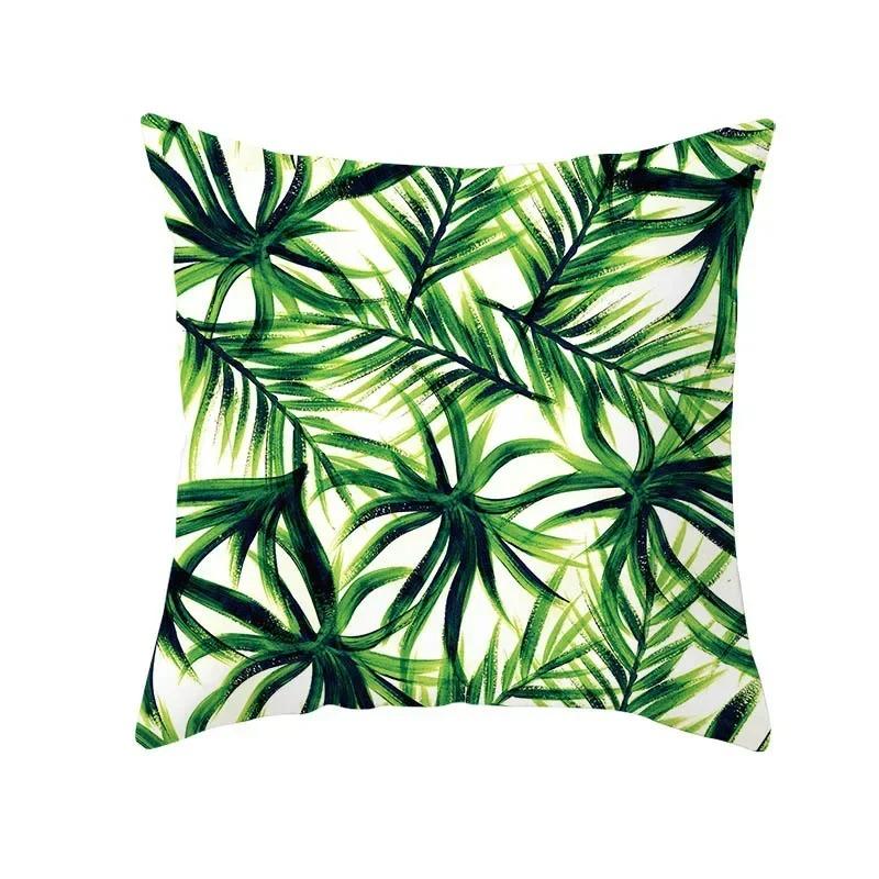 Summer Tropical Plants Summer Green Leaves Pillowcase Bedroom Living Room Sofa Decoration