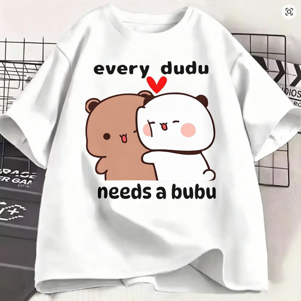 Dudu Bubu T Shirt For Unisex Cotton Vintage Tshirts Crew Neck Love Tee Shirt Short Sleeve Clothing Classic