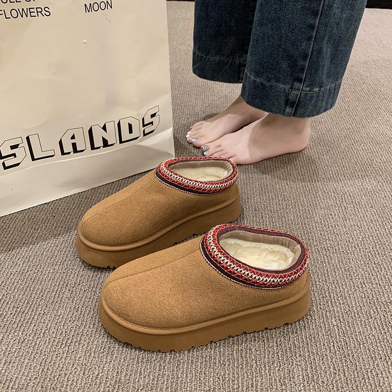 Processing custom winter cotton shoes without bag heel non-slip thick sole heightening explosive product piled thickened cotton boots women
