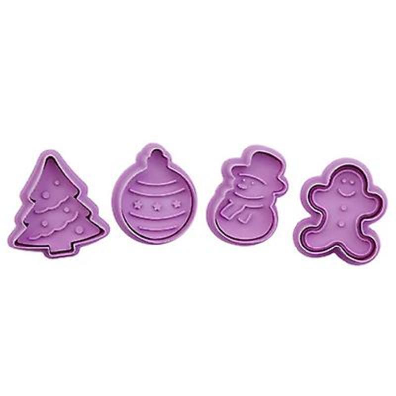 

Copoz 4pcs/Set DIY Baking Tools Silicone Cookie Mold Christmas Cow Mold