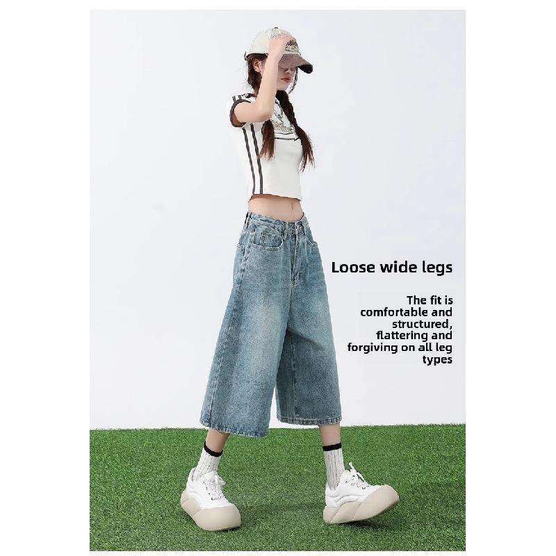 Women's Jeans 2026 Summer New Loose High-Waisted Light-Colored Straight Wide-Leg Pants