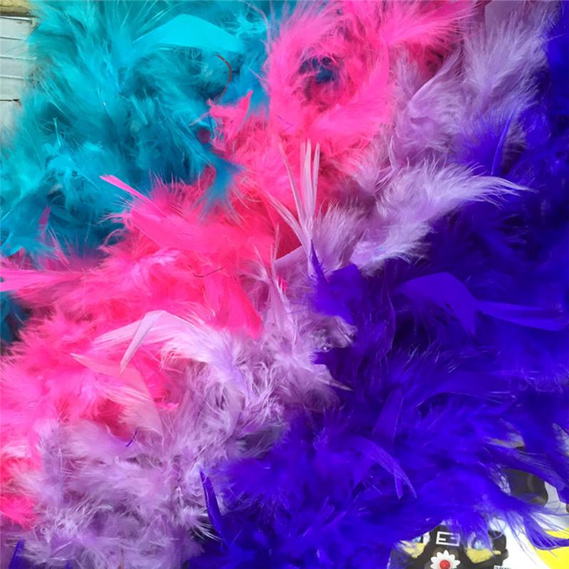 Multicolor 2M Party Feather Boa Strip Fluffy Craft Costume Fancy Dress Wedding