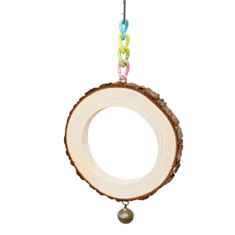 

Parrots Toy Hammock Swing Toy Swing Standing Training Supplies Toy Wood Hammock with Colorful Link Toy 1