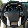 Black Breathable Leather Hand Stitching Steering Wheel Cover For Toyota Tacoma