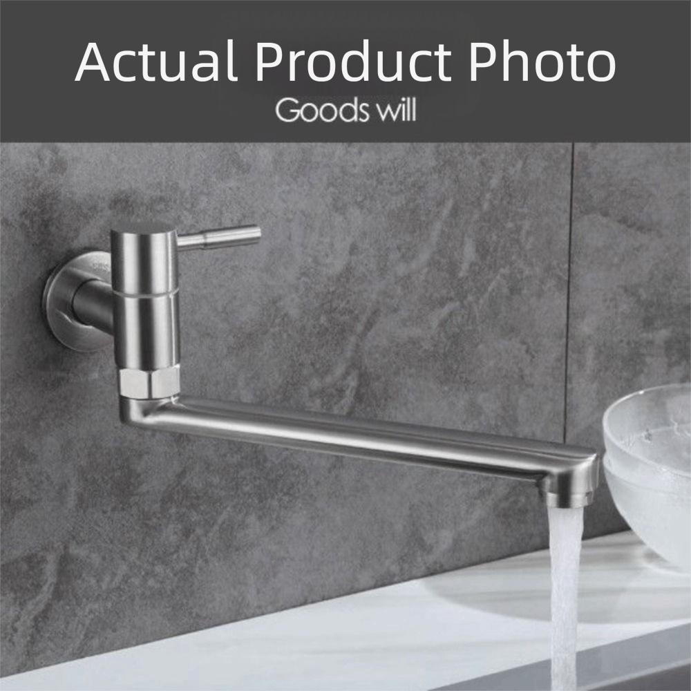 Lengthened Outlet Kitchen Faucet 180° Rotation Stainless Steel Sink Tap  Kitchen Use