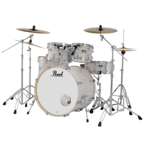 Pearl EXPORT Ready Set Go All-in-One Drum Set, 2-Crash Version, Slipstream White, EXX725SN/C-2CS #777