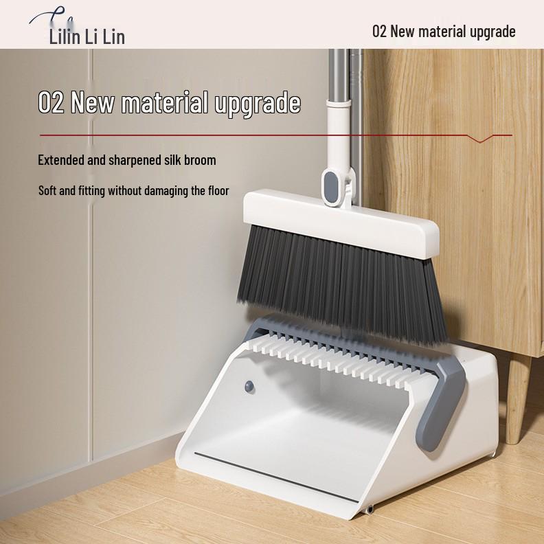 Li Lin Large Foldable Broom & Dustpan Set - Thick, Durable, Easy To Store Household Cleaning Tool
