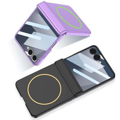 Samsung Z Flip7 einfarbige Hülle: Vollschutz, Scharnier-Stil, Magnetisch, Kabelloses Laden, Sturzsicher