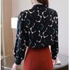 M-4XL Women Spring Summer Style Chiffon Blouses Shirts Lady Casual Long Sleeves Bow Tie Collar Printed Blouses Tops