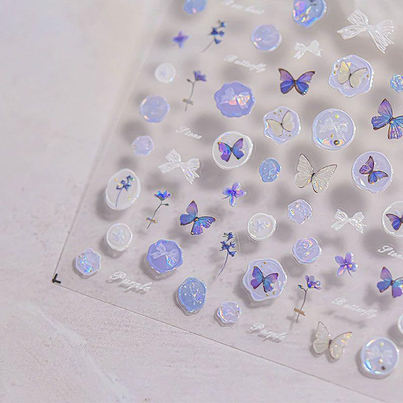 

Ракушка Светло-фиолетовый Бабочка Цветок Печать Наклейка для ногтей Tomoni Тисненая Самоклеящаяся 5D Наклейка для ногтей Внутреннее украшение Purple Butterfly Seal 4356