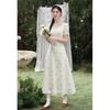 Luxiangnan Sweet Floral French Style Short Sleeve Dress
