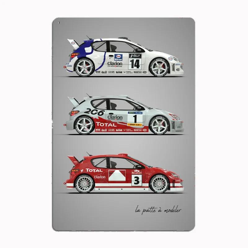 Lancia Classic Sports Quattro S1Rally Car Blueprints Metal Plaque Poster Club Home Bedroom Bar Tin Sign Room Decor Wall Decor