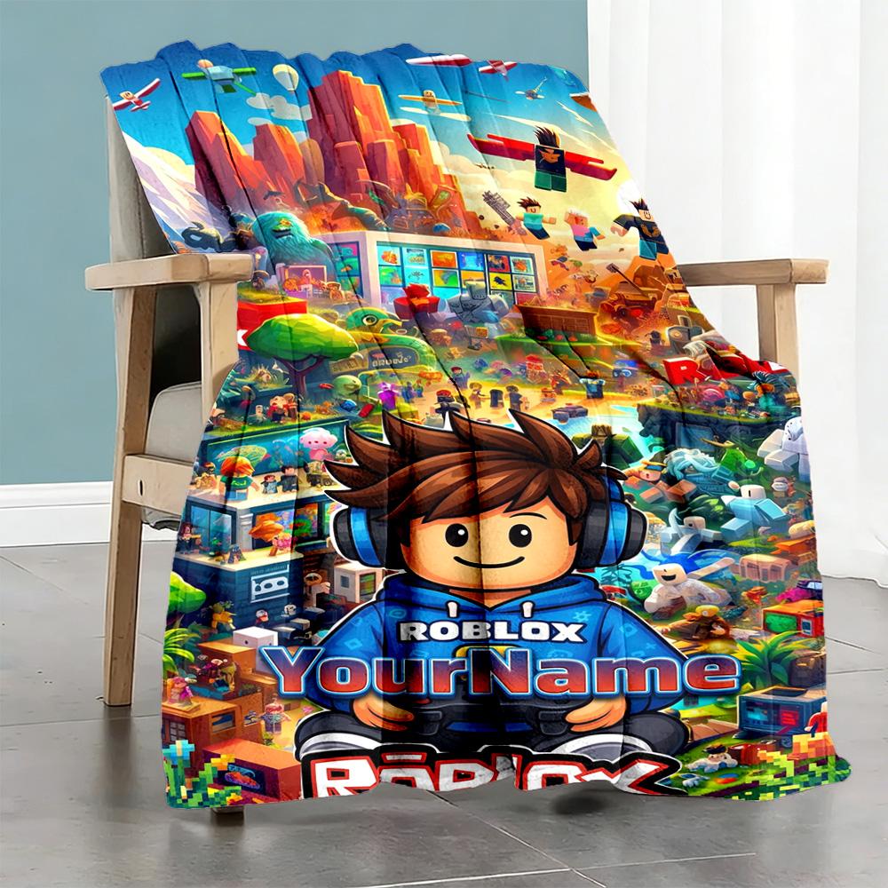 Roblox 482 Personalized Name Blanket Lightweight Personalized Blanket Warmthful Decor Throw For Living Room Office Chair Sofa Couch All-Season Use