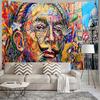 Vibrant Graffiti Portrait Tapestry Colorful Urban ArtModern Street CultureUnique Wall Art for Bedroom  Street Art Lover Gift