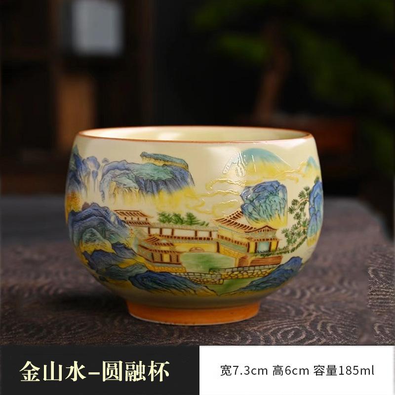 Japanese Ceramic Teacups Creative Retro Handmade Heat Resistant Kung Fu Tea Set Drinkware Mug Tea Bowl Household Teaware New