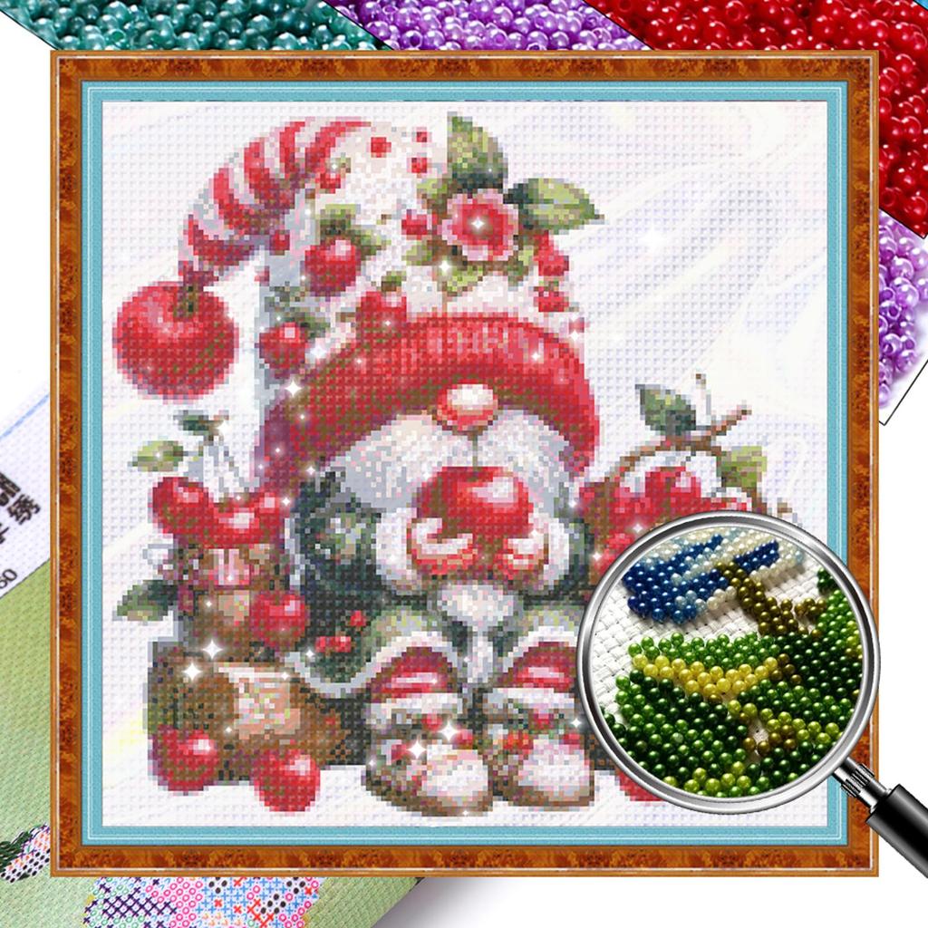 Gnome Design DIY Bead Embroidery Kit 9CT Cross Stitch Kit for Home Decor