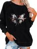Women's Oversized Pullover Sweatshirt Fashion Butterfly Print Top Ladies Spring/Fall Sweatshirt