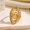 Stainless Steel Minimalist Whirl Motion Rotating Open Ring Adjustable Fit Comfortable Modern Open Vortex Ring Accessory
