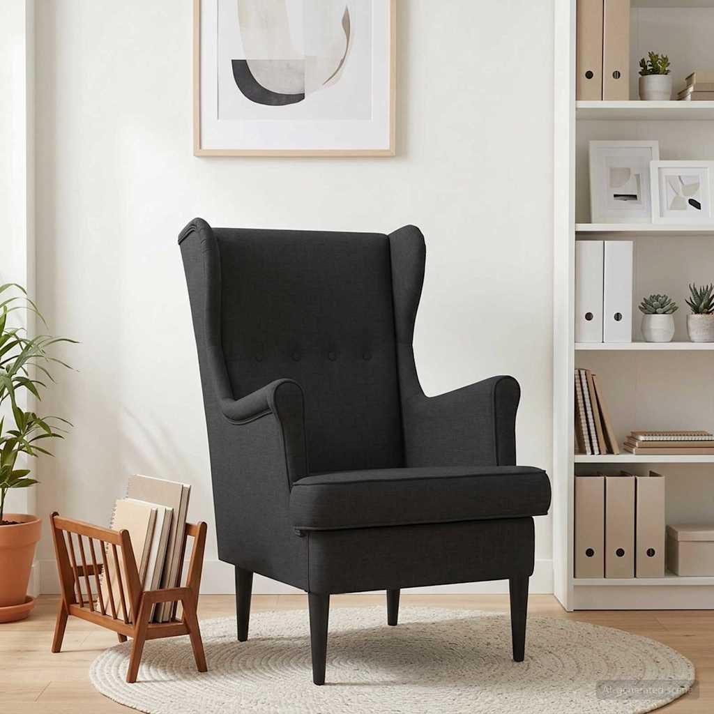 Armchair Black Fabric