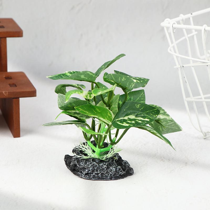 Artificial Aquarium Plants Realistic Floating Leaves Sturdy Stem, Reptile Terrariums Water Tank Decoration