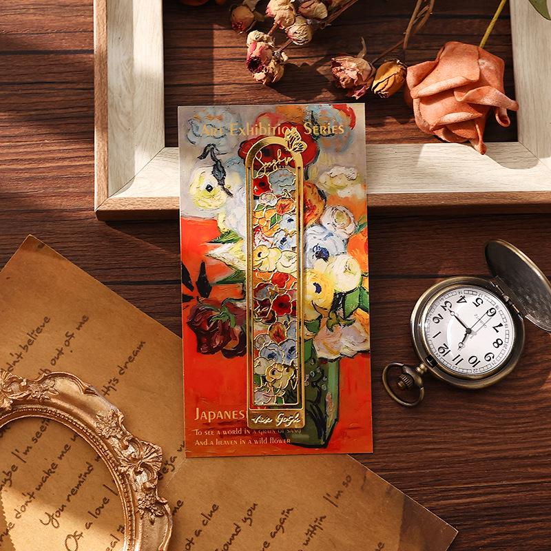 Van Gogh Retro Oil Painting Metal Bookmark - Exquisite Cultural Gift for Students