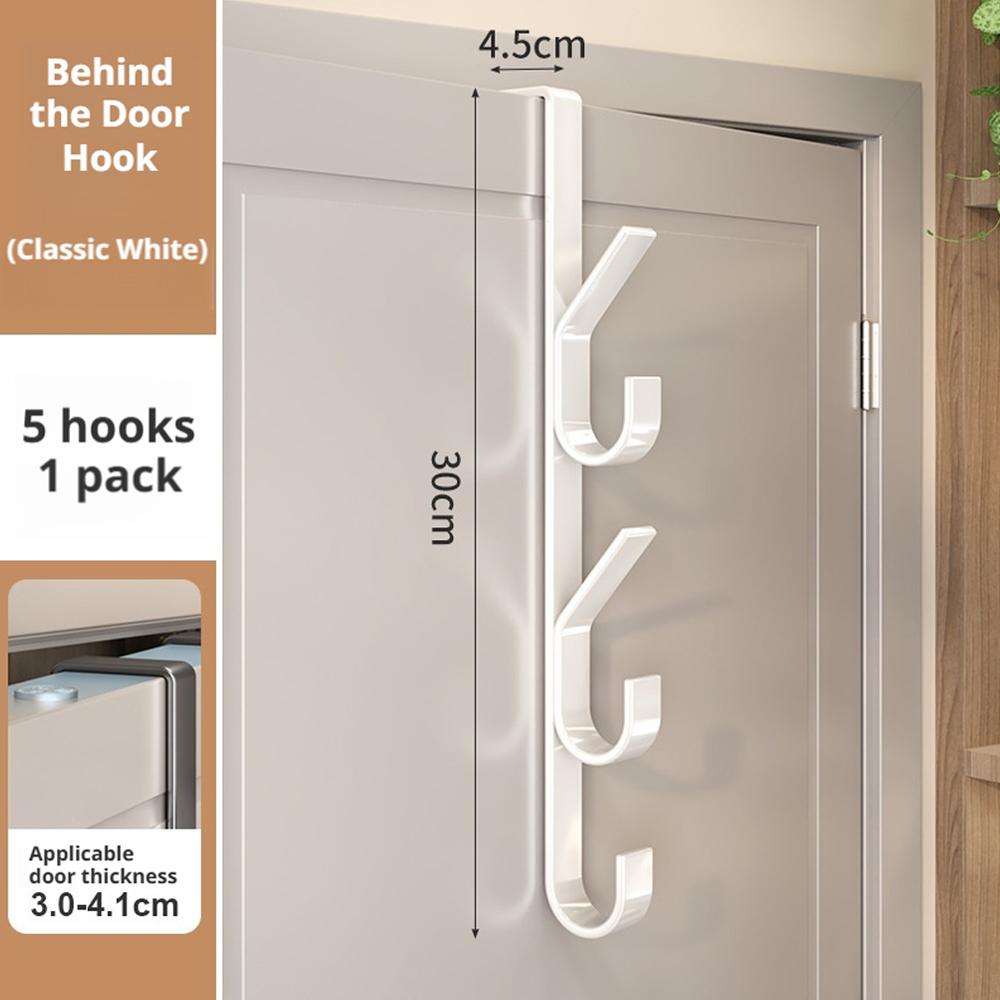 Door Hanging Hook Free-Punch Metal Over Door Rack Coat Hat Bag Hanger Storage For Bathroom Bedroom Wardrobe