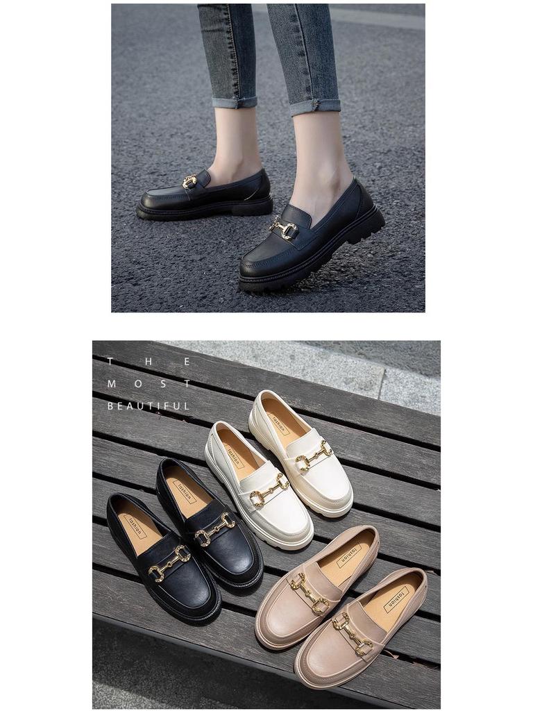 Women's Classic Waterproof Non-Slip Loafers: Thick Sole, Wear-Resistant, British & Korean Style Rain Shoes for Students