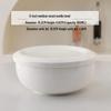White Bone China Ceramic Bowl with Lid, Heat-Resistant, Ideal for Steaming or Stewing Eggs, Salad.