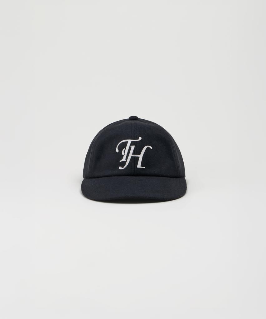 Teulaepighamoni Wool Blend Th Applique Logo Deep-Fit 6-Panel Cap_Black