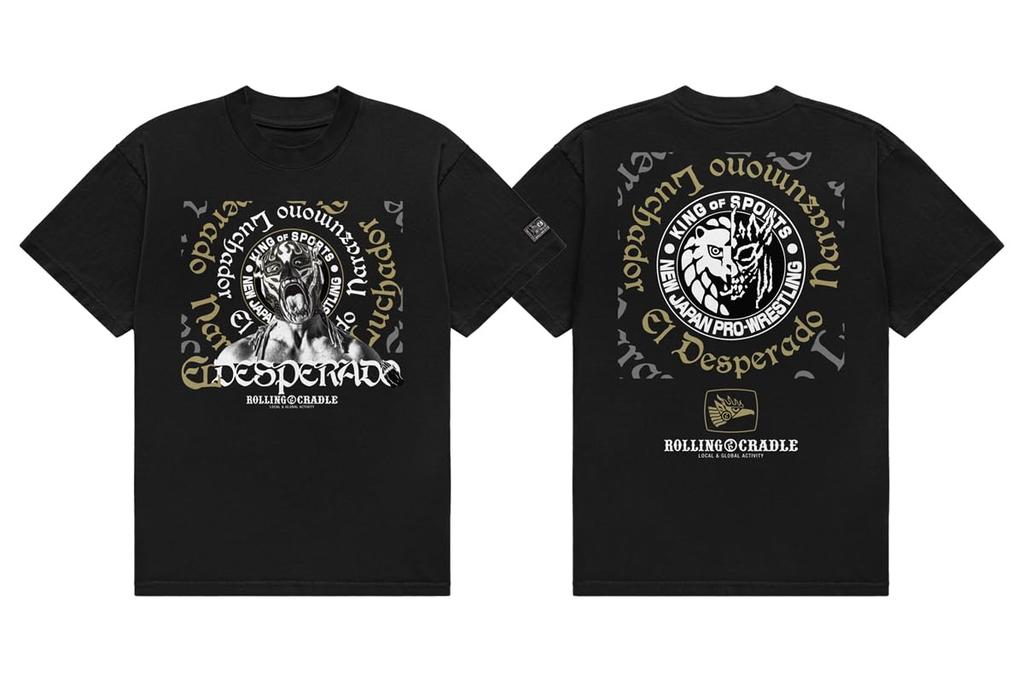 New Japan El Desperado x ROLLING CRADLE escudo del S 7216105040 Pro-Wrestling T-shirt (El leon)