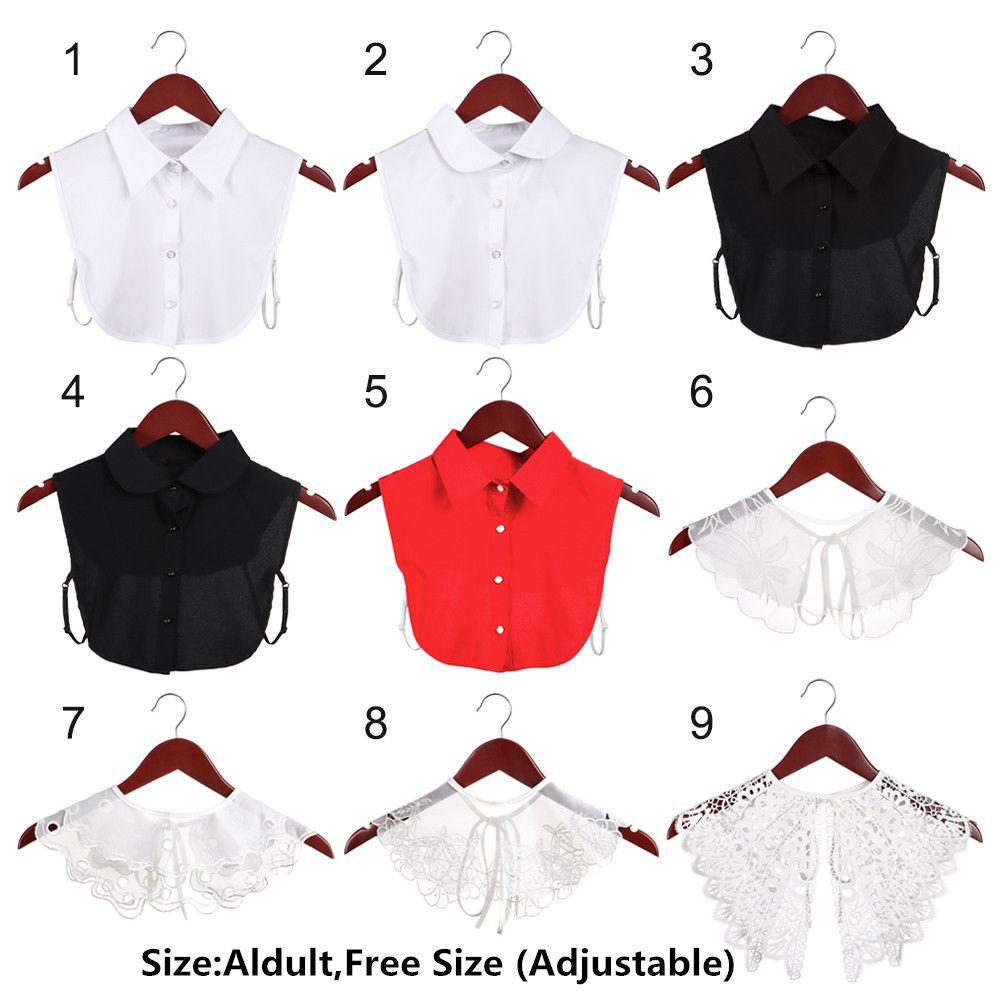 Women Men Lace Cotton Shirt Fake Collar Clothes Accessories Lapel Blouse Top False Tie