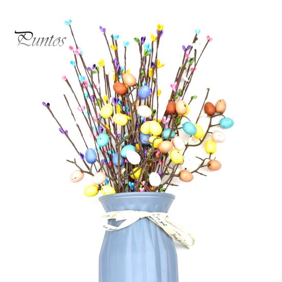 

26 шт. искусственных пасхальных лоз с пастельными яйцами и ягодами, весенние цветочные стебли, ветки пасхальных яиц для цветочной композиции, домашнего декора разноцветный