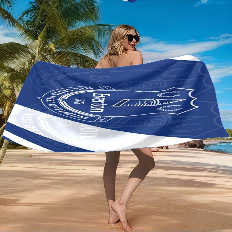 Asciugamano da Spiaggia con Stemma dell'Everton Football Club, Asciugamano da Spiaggia in Microfibra, Leggero e Asciugatura Rapida, per Viaggi Estivi, Piscina, Regalo di Compleanno per Fan
