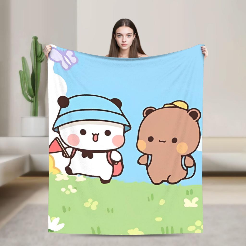 Bear Cartoon Cute Bubu Dudu Blanket Flannel Winter Portable Soft Throw Blankets for Home Couch Bedding Throws