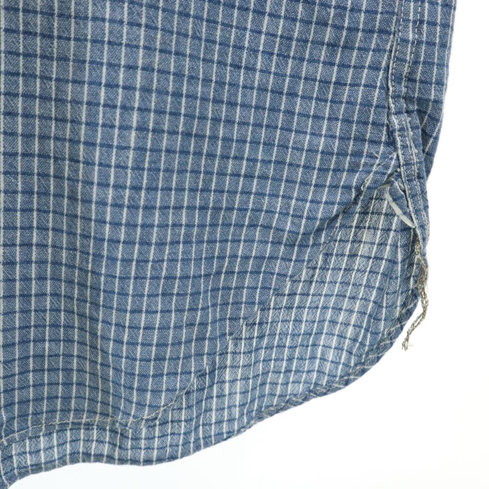 RRL Check Pattern Long Sleeve Hidden Button Down Shirt XS Blue Men's Used