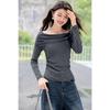 Mocana Women's Floral Halter One-Shoulder Long Sleeve Knit Top