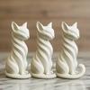 Elegante Escultura de Gato con Rayas Figura de Gato Decoración para el Hogar Interior/Exterior Encantadora Estatua de Gato Adorno para Escritorios Estanterías